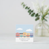 Mooie Pastel Kleurige Gebouwen Modern Kortingskaartje (Staand voorkant)