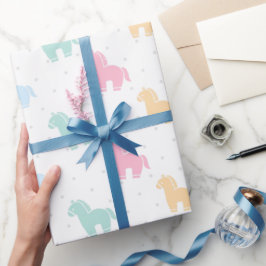 Mooie Pastel Kleurrijke Paarden Stippen Patroon 20 Cadeaupapier