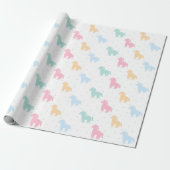 Mooie Pastel Kleurrijke Paarden Stippen Patroon 20 Cadeaupapier (Uitgerold)