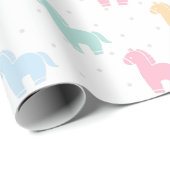 Mooie Pastel Kleurrijke Paarden Stippen Patroon 20 Cadeaupapier (Rol Hoek)