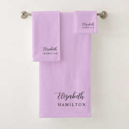 Mooie Pastel Lavendel Persoonlijke Badset Bad Handdoek