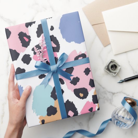 Mooie Pastel Luipaard Vlekken Cadeaupapier (Geschenken)