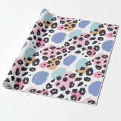 Mooie Pastel Luipaard Vlekken Cadeaupapier (Uitgerold)