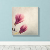 Mooie pastel magnolia bloem canvas afdruk (Insitu (Houten vloer))