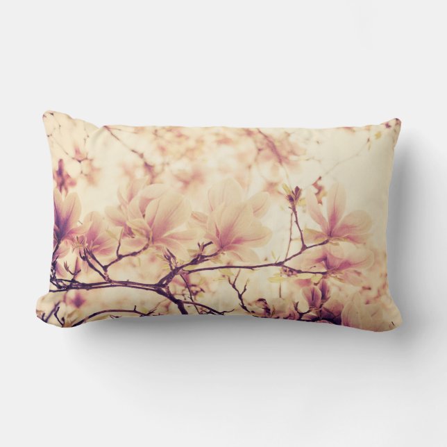 Mooie pastel magnolia bloem kussen (Voorkant)