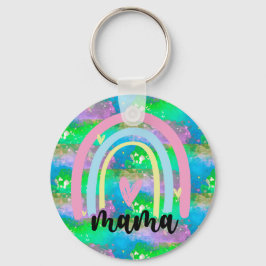 Mooie pastel Mama Rainbow Sleutelhanger
