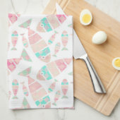 Mooie pastel nautische vis Waterverf patroon | Theedoek (Quarter Fold)