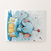 Mooie Pastel Olifant Kleuren Puzzels (Horizontaal)