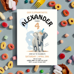 Mooie Pastel Olifant Safari Dierenpark Jongen Wate Kaart