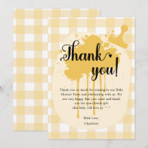 Mooie Pastel Oranje Gingham Baby Shower
