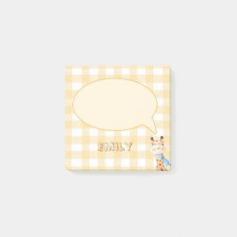 Mooie pastel oranje gingham patroon post-it notiti post-it® notes