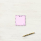 Mooie Pastel Paarse Gingham Patroon Notities Post-it® Notes (Op bureau)