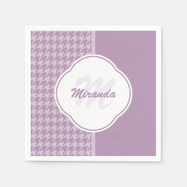 Mooie Pastel Paarse Houndstooth Monogram en Naam Servetten