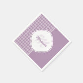 Mooie Pastel Paarse Houndstooth Monogram en Naam Servetten (Hoek)