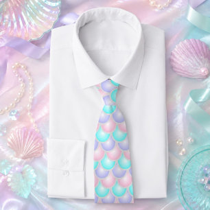 mooie pastel paarse roze turquoise zeemeermin schu stropdas