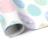 Mooie Pastel Paaseieren Patroon Cadeaupapier (Rol Hoek)
