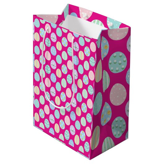 Mooie Pastel Paaseieren Patroon Medium Cadeauzakje (Achterkant Gekanteld)