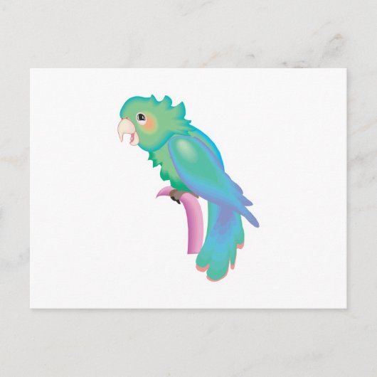 mooie pastel papegaai briefkaart (Voorkant)