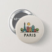 Mooie Pastel Parijs Knop Ronde Button 5,7 Cm (Voorkant /achterkant)