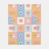 Mooie Pastel Patchwork Dekbed Fleece Deken (Voorkant)