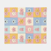 Mooie Pastel Patchwork Dekbed Fleece Deken (Voorkant (Horizontaal))