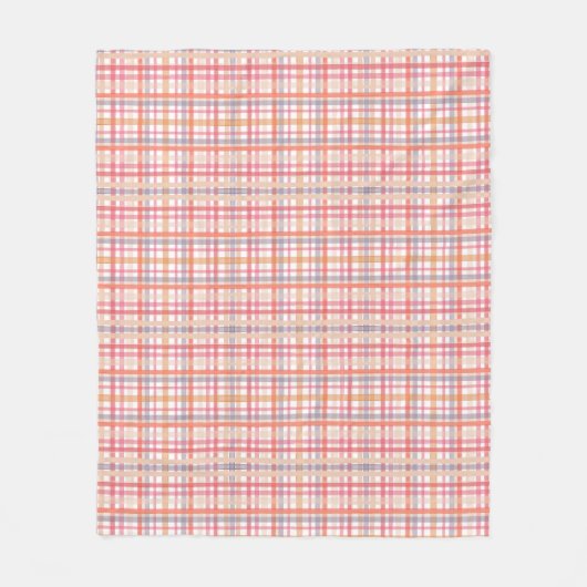 Mooie Pastel Plaid Fleece Deken (Voorkant)