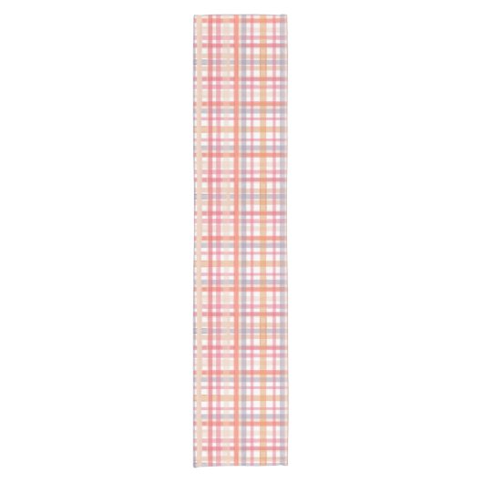Mooie Pastel Plaid Korte Tafelloper (Voorkant)