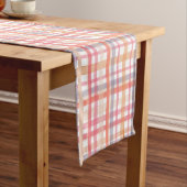 Mooie Pastel Plaid Korte Tafelloper (Voorbeeld)