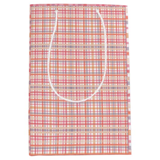 Mooie Pastel Plaid Medium Cadeauzakje (Voorkant)