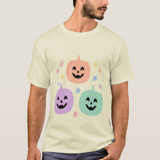 Mooie Pastel Pompoen Trio Halloween T-Shirt