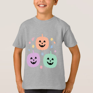 Mooie Pastel Pompoen Trio Halloween T-Shirt
