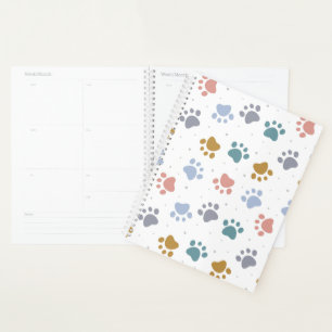 Mooie Pastel Pootafdrukken Minimalistisch Patroon Planner