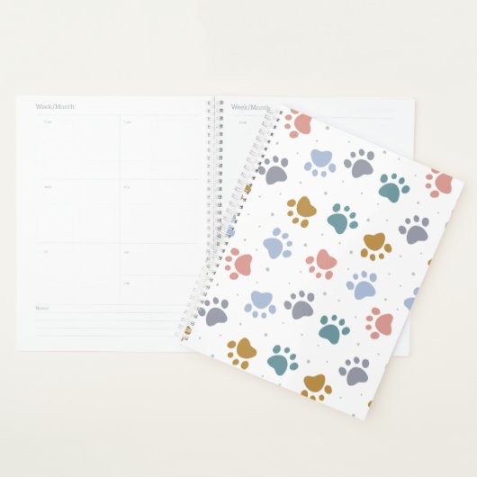 Mooie Pastel Pootafdrukken Minimalistisch Patroon Planner (Display)
