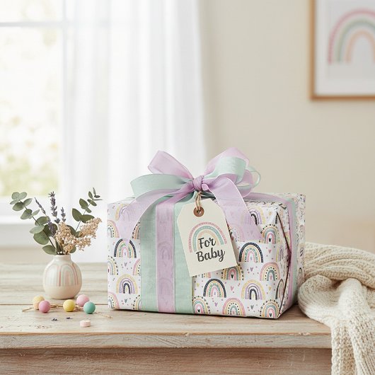 Mooie pastel regenbogen  cadeaupapier
