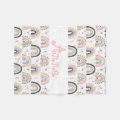 Mooie pastel regenbogen personalisatie fleece deken (Voorkant (Horizontaal))