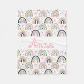 Mooie pastel regenbogen personalisatie fleece deken (Voorkant)