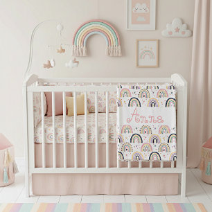 Mooie pastel regenbogen personalisatie fleece deken