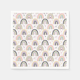 Mooie pastel regenboog baby shower servetten