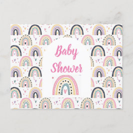 Mooie pastel regenboog babyshower ansichtkaart briefkaart