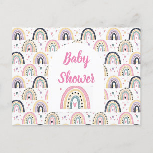 Mooie pastel regenboog babyshower ansichtkaart briefkaart