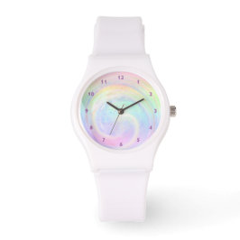 Mooie pastel regenboog esthetische Abstracte werve Horloge