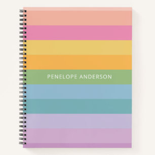 Mooie pastel regenboog geometrische strepen gepers notitieboek