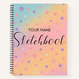 Mooie Pastel Regenboog Gradiënt Kinderen Schetsboe Notitieboek