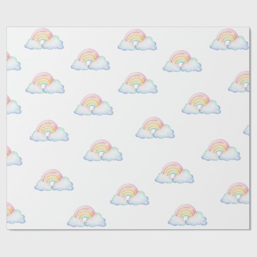Mooie pastel regenboog inpakpapier (Vlak)