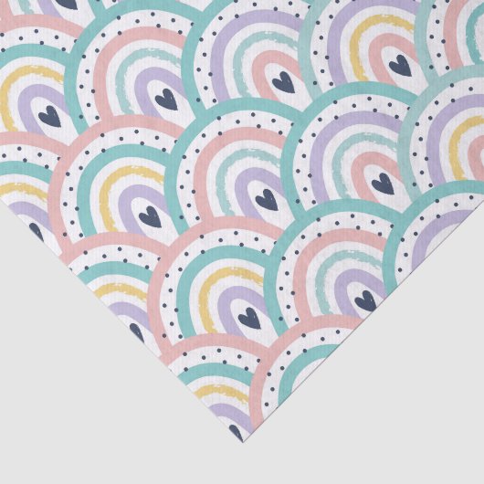 Mooie Pastel Regenboog Patroon Tissue Papier (Detail)