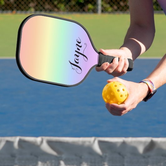 Mooie Pastel Regenboog Persoonlijk Pickleball Paddle (Insitu)