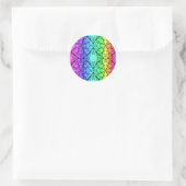 Mooie pastel regenboog ronde sticker (Tas)