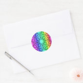 Mooie pastel regenboog ronde sticker (Envelop)