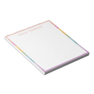 Mooie Pastel Regenboog Strepen Gepersonaliseerde N Notitieblok