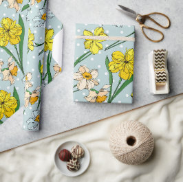 Mooie pastel retro waterverf bloempatroon modern cadeaupapier